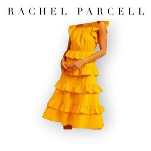 Rachel Parcell Marigold Ruffle Cotton Midi-Dress Size 14 NWOT Ray of Sunshine